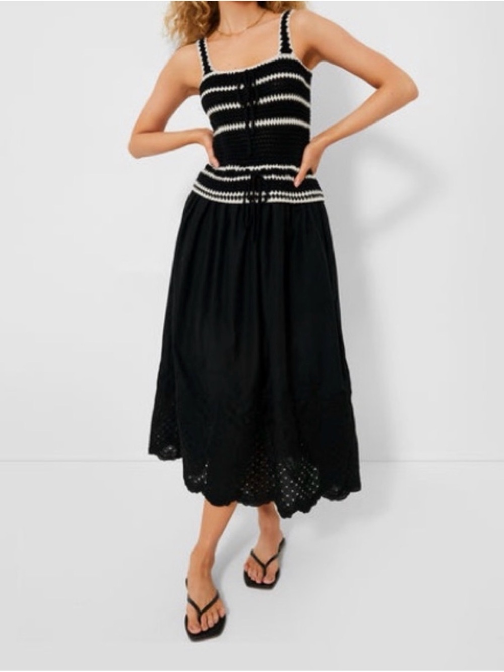 En Saison Crochet Midi Dress